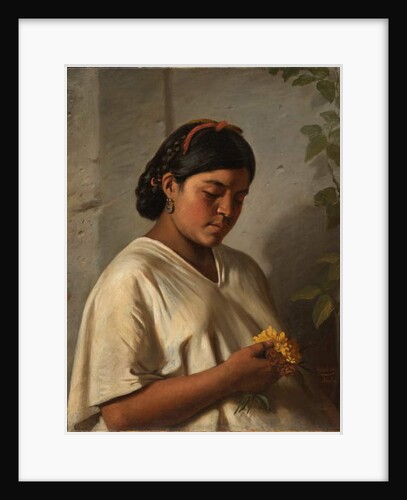 Indian Woman with Marigold,1876 by Felipe Santiago Gutierrez