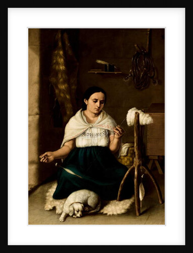 Woman Spinning, 1859 by Luis Cadena