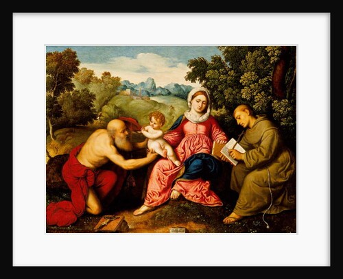 Madonna and child with Saints Jerome and Francis, c.1525 by Paris Bordone
