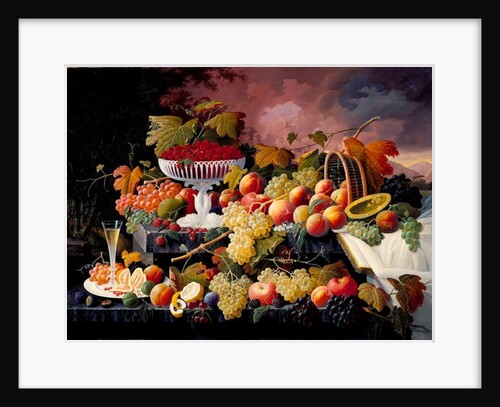 Fruit Still Life in a Landscape, c.1862-72 by Severin Roesen