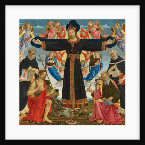 Christ on the Cross with Saints Vincent Ferre, John the Baptist, Mark and Antonius, c.1491-5 by Master of the Fiesole Epiphany