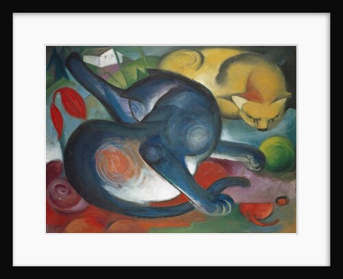 Two Cats, Blue and Yellow, 1912 by Franz Marc