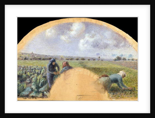 Fan Mount: The Cabbage Gatherers, c.1878-79 by Camille Pissarro