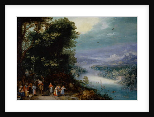 Wooded river valley with road, c.1602 by Jan the Elder Brueghel