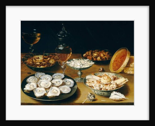 Dishes with Oysters, Fruit and Wine, c.1620-25 by Osias the Elder Beert