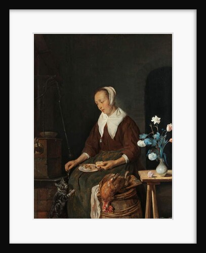 Woman Eating, Known as ‘The Cat’s Breakfast’, c.1661-64 by Gabriel Metsu
