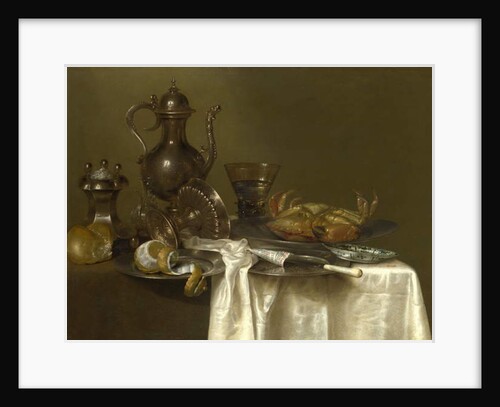 Still Life: Pewter and Silver Vessels and a Crab, c.1633-37 by Willem Claesz. Heda