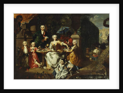 A Family Group on a Terrace in the Grounds of a Villa, possibly George Jackson and his family, 1737 by Carl Marcus Tuscher