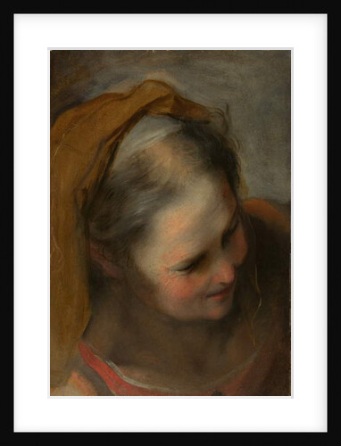Head of an Old Woman Looking to Lower Right, 1584-86 by Federico Fiori Barocci or Baroccio