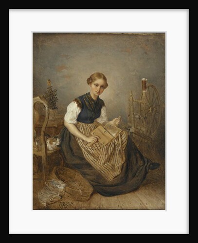 A Girl Carding, 1856 by Kilian Christoffer Zoll