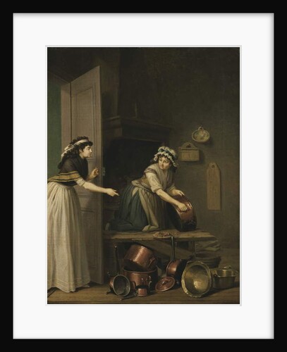 A Woman Polishing Copper Pans by Pehr Hillestrom