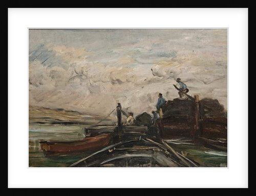 Barges on a River, c.1865 by Charles Francois Daubigny