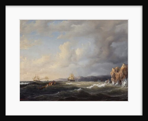 Bark Beating to Windward at Kullaberg, 1849 by Marcus Larson