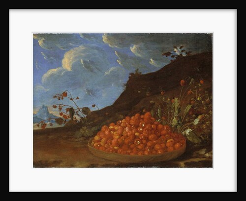 Basket of Wild Strawberries in a Landscape, c.1770 by Luis Menendez or Melendez