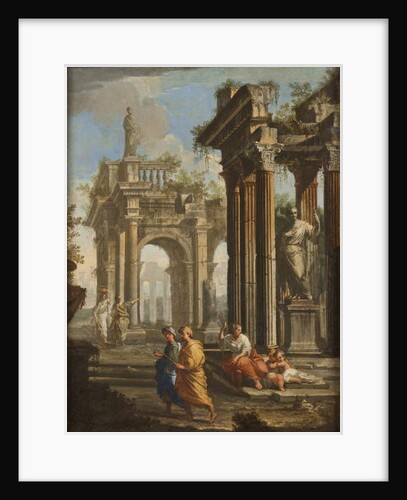 Pilgrims beside Classical Buildings, c.1710 by Alberto Carlieri