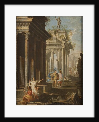Girl Reading at Corinthian Temple, c.1710 by Alberto Carlieri