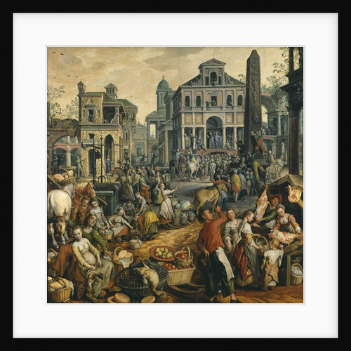 Market Scene with Ecce Homo, 1565 by Joachim Beuckelaer or Bueckelaer