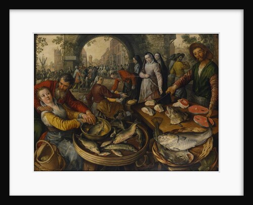 Fish Market with Ecce Homo, 1570 by Joachim Beuckelaer or Bueckelaer