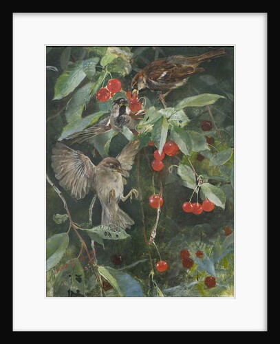 Sparrows in a Cherry Tree, 1885 by Bruno Andreas Liljefors