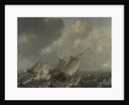 Vessels on a Choppy Sea, 1620s by Jan Porcellis