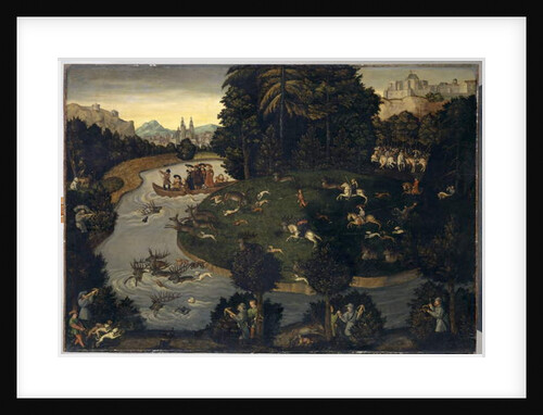 Deer Hunt of Frederick The Wise with the Emperor Maximilian I, c.1600 by Lucas the Elder (after) Cranach