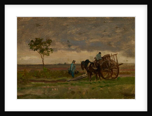 Vast Landscape with Farmer's Chariot by Charles Francois Daubigny