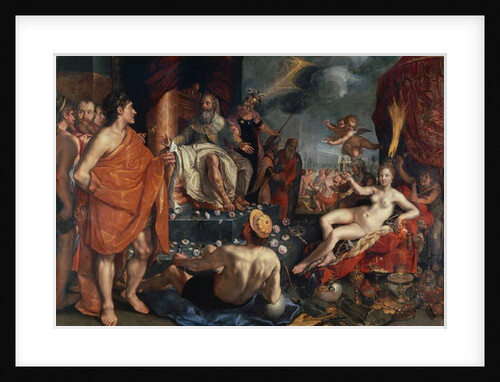 Hermes presenting Pandora to King Epimetheus, 1611 by Hendrik Goltzius