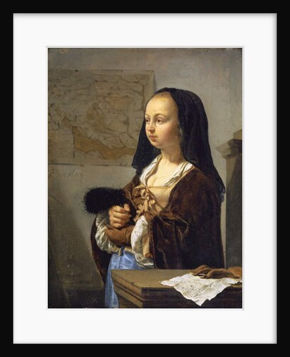 Young Woman with Feather Fan Prepared to Go Out, 1657-59 by Frans van Mieris