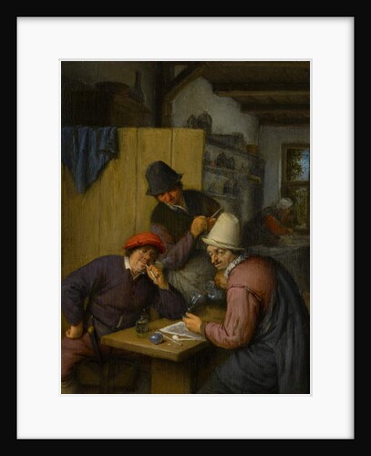 Three Drinking and Smoking Farmers in a Tavern, 1666-67 by Adriaen Jansz. van Ostade