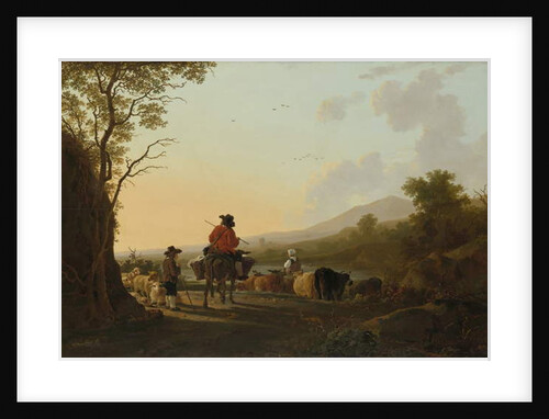 Landscape with Cattle Driver and Shepherd, c.1780-85 by Jacob van Strij