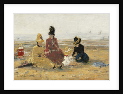 On the Beach, Trouville, 1887 by Eugene Louis Boudin