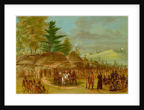 Chief of the Taensa Indians Receiving La Salle, 1847/8 by George Catlin