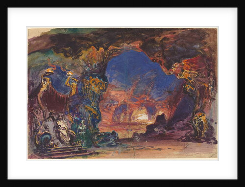 Underworld Scene with a Man and Woman Enthroned and Death Standing Guard by Robert Caney