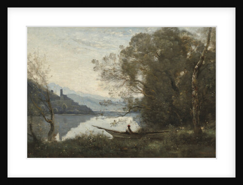 The Moored Boatman: Souvenir of an Italian Lake, 1861 by Jean Baptiste Camille Corot