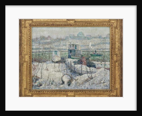 Boathouse, Winter, Harlem River, c.1916 by Ernest Lawson