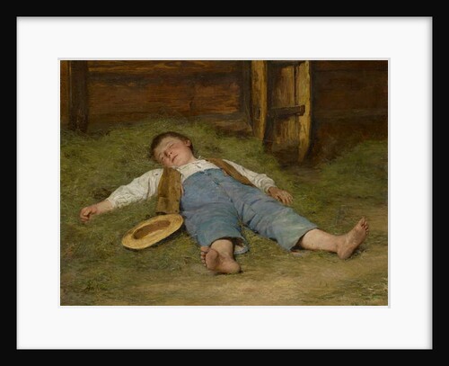 Boy Asleep in the Hay, 1891-97 by Albert Anker
