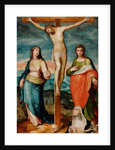 Christ on the Cross with Saints Mary, John the Evangelist and Catherine of Siena, c.1570 by Marco dal Pino
