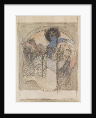 Seated Woman – study for a poster, 1897 by Alphonse Marie Mucha