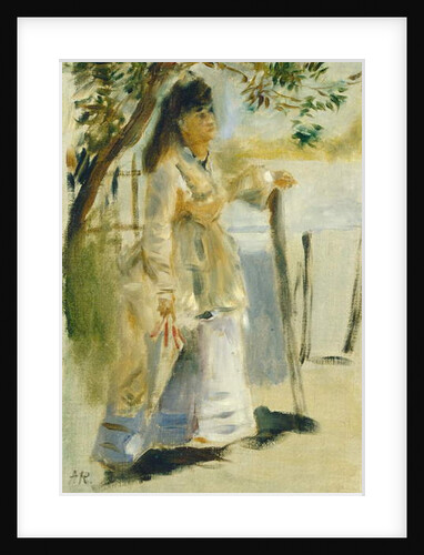 Woman by a Fence, 1866 by Pierre Auguste Renoir