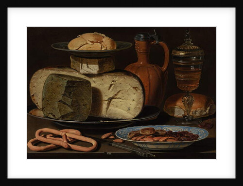 Still Life with Cheeses, Almonds and Pretzels, c.1615 by Clara Peeters