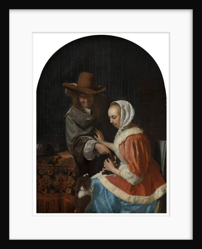 Man and Woman with Two Dogs, known as 'Teasing the Pet', 1660 by Frans van Mieris