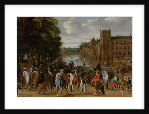 The Princes of Orange and their Families on Horseback, Riding Out from The Buitenhof, The Hague, c. 1621-22 by Pauwels I van Hillegaert