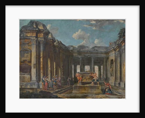 Scene in Roman Ruins, c.1740 by Giovanni Paolo Pannini or Panini