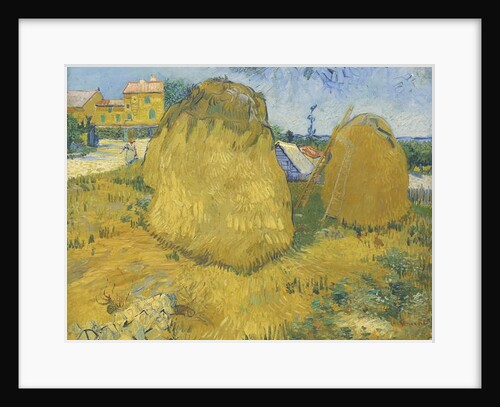 Wheat stacks in Provence, c.1888 by Vincent van Gogh