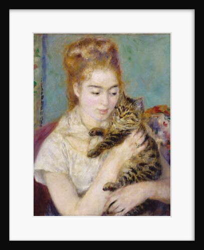 Woman with a Cat, c.1875 by Pierre Auguste Renoir