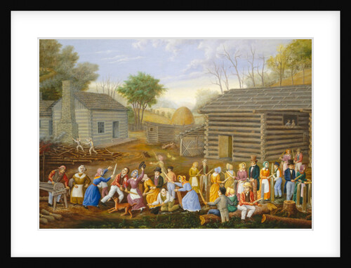 Flax Scutching Bee, 1885 by Linton Park