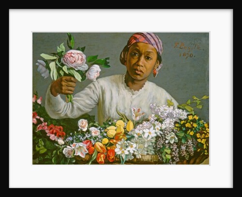 Young Woman with Peonies, 1870 by Jean Frederic Bazille