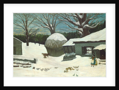 New England Farm in Winter, c.1850 by American School
