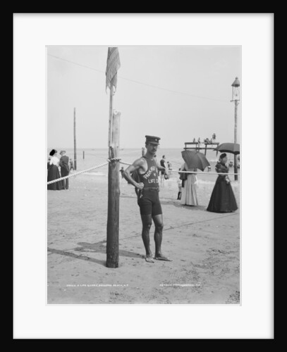 A Life guard on Brighton Beach, Brooklyn, New York, 1901-06 by Detroit Publishing Co.