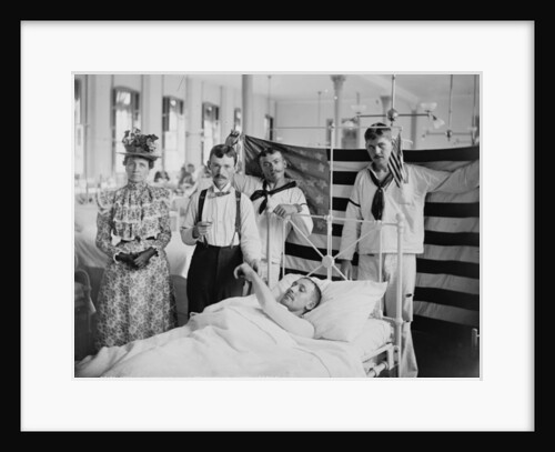 Taking a patient's pulse, Brooklyn Navy Yard Hospital, c.1890-1901 by Detroit Publishing Co.